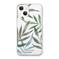 Tropical watercolor leaves: iPhone 13 Transparant Hoesje