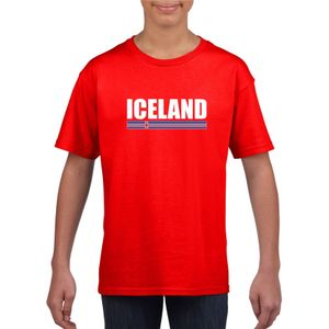 Rood IJsland supporter t-shirt voor kinderen XL (158-164)  -