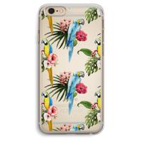 Kleurrijke papegaaien: iPhone 6 Plus / 6S Plus Transparant Hoesje