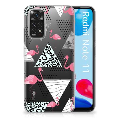 Xiaomi Redmi 10 | Redmi Note 11 4G | TPU Hoesje | Flamingo Triangle