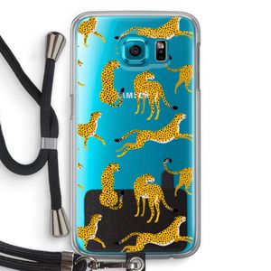 Luipaard: Samsung Galaxy S6 Transparant Hoesje met koord