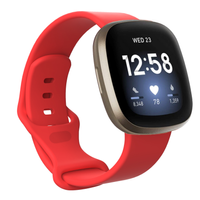 Bandje geschikt voor Fitbit Sense - Maat S - Polsband - Horlogebandje - Siliconen - Rood
