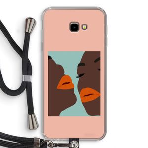 Orange lips: Samsung Galaxy J4 Plus Transparant Hoesje met koord