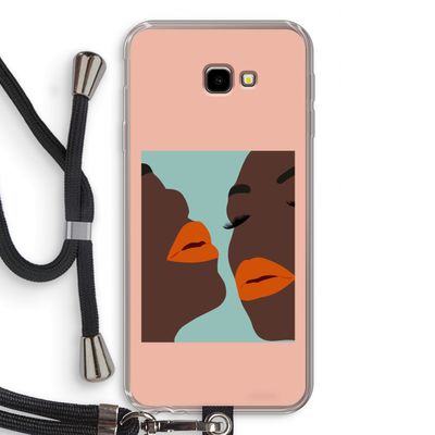 Orange lips: Samsung Galaxy J4 Plus Transparant Hoesje met koord