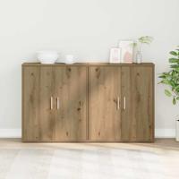 Highboard 2 pcs artisanaal eikenkleurig 60 x 31 x 70 cm