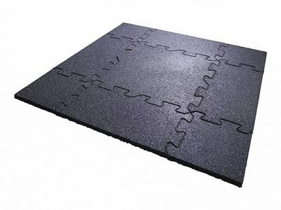 Lifemaxx Puzzelmat 20mm rubber tegel vloer 2 x 2m (4m2)