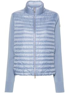 Moncler cardigan matelassé à fermeture zippée - Bleu