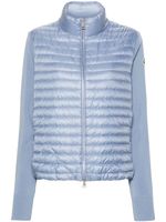 Moncler cardigan matelassé à fermeture zippée - Bleu