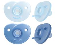 Set van 2 fopspenen voor pasgeborene van Philips AVENT Soothie C 1/2 ur lichtblauw + blauw