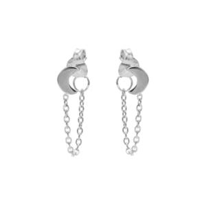 Karma Oorbellen Chain Moon Zilver