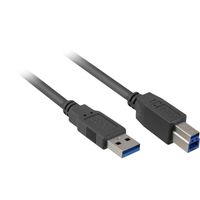 Sharkoon 1m, USB3.0-A/USB3.0-B USB-kabel USB 3.2 Gen 1 (3.1 Gen 1) USB A USB B Zwart - thumbnail