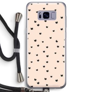 Kleine kattenkopjes: Samsung Galaxy S8 Plus Transparant Hoesje met koord