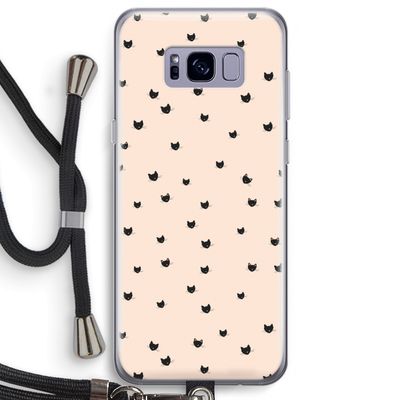 Kleine kattenkopjes: Samsung Galaxy S8 Plus Transparant Hoesje met koord