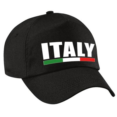 Italie supporters petje - zwart - dames en heren - Italy - landen baseball cap - sport