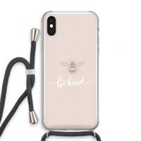 Be(e) kind: iPhone XS Transparant Hoesje met koord