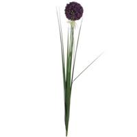 Mica Decorations Kunstbloem - allium bol bloem sierui - paars - 80 cm - thumbnail