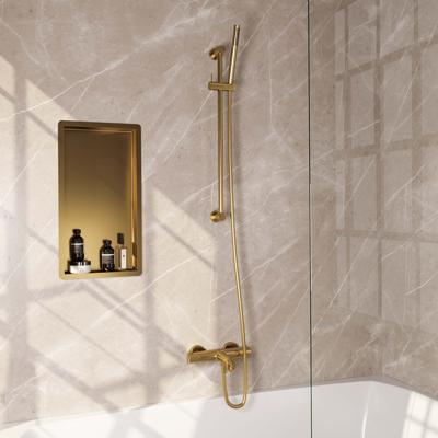 Opbouwset Bad- en Douchekraan Brauer Gold Edition Thermostatisch Met Glijstang En Handdouche 3 Standen Geborsteld Goud