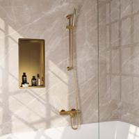 Opbouwset Bad- en Douchekraan Brauer Gold Edition Thermostatisch Met Glijstang En Handdouche 3 Standen Geborsteld Goud Opbouwset Bad- en Douchekraan Brauer Gold Edition Thermostatisch Met Glijstang En Handdouche 3 Standen Geborsteld Goud