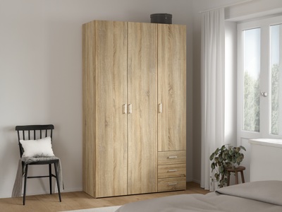 Kast SPACIO 3 deuren 3 lades eik