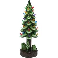 Decoratie kerstboom - met LED verlichting - groen - 40 cm - kunststof - kerstboom beeld