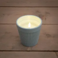 Anna's Collection buitenkaars in pot 3d vlam 11 x 11cm, blauw