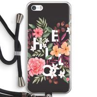Hello in flowers: iPhone 5 / 5S / SE Transparant Hoesje met koord