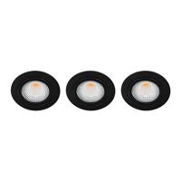 Set 3x Bella Ondiepe LED spot kantelbaar 5Watt rond ZWART dimbaar Set 3x Bella Ondiepe LED spot kantelbaar 5Watt rond ZWART dimbaar