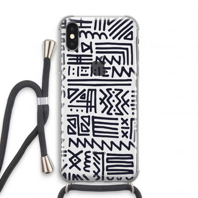 Marrakech print: iPhone X Transparant Hoesje met koord
