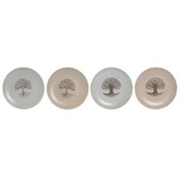 Dinerbord Home ESPRIT Wit Beige Keramiek Traditioneel 20 x 20 x 2,5 cm