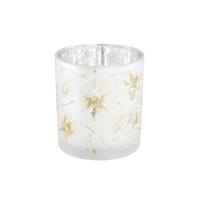 PTMD theelichthoud aolani flower glas wit s 8 cm | 12 stuks