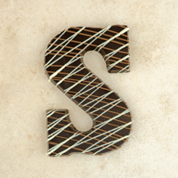 Chocoladeletter S puur swirl (200 gram)
