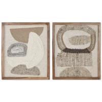 Schilderij Home ESPRIT Wit Natuurlijk Abstract Scandinavisch 50 x 3 x 60 cm (2 Stuks)