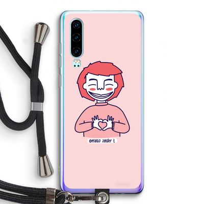 Hartje: Huawei P30 Transparant Hoesje met koord