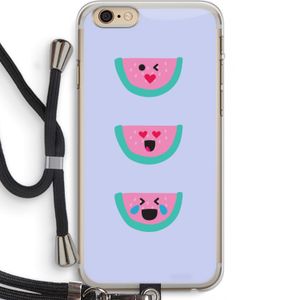 Smiley watermeloen: iPhone 6 PLUS / 6S PLUS Transparant Hoesje met koord