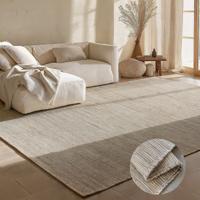 Jute Wol Katoen Vloerkleed - Grijs / Bruin maat: 150x80cm - materiaal: Jute - Dekbed-Discounter.nl