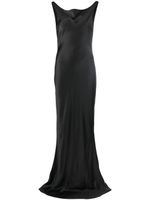 Norma Kamali robe longue en satin à col bénitier - Noir