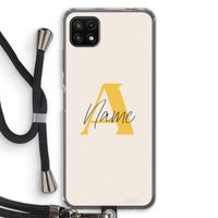 Amber Script: Samsung Galaxy A22 5G Transparant Hoesje met koord