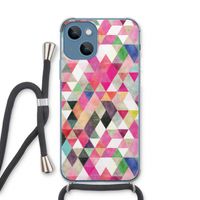 Gekleurde driehoekjes: iPhone 13 Transparant Hoesje met koord