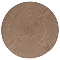 Ronde placemat gevlochten kunststof taupe 38 cm