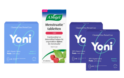 Menstruatie tabletten en Yoni maandverband Combi