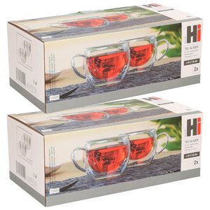 Set van 6x stuks dubbelwandige theeglazen/koffieglazen 250 ml