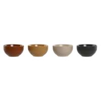 Kom Home ESPRIT Beige Grijs Mosterd Terra cotta Keramiek Scandi 480 ml 14 x 14 x 7,5 cm (4 Stuks)
