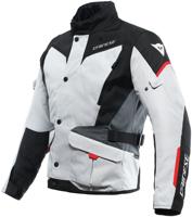 DAINESE Tempest 3 D-Dry Jacket, Textiel motorjas heren, Grijs-Zwart-Lava Rood