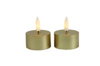 Ledkaars Lyon 4x4x5.2 cm goud set van 2 - Countryfield