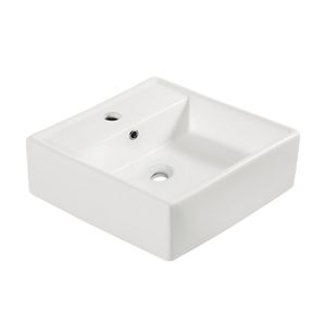 BWS Freya Wastafel Keramiek 38,5x38,5x13cm Vierkant Wit (met kraangat)