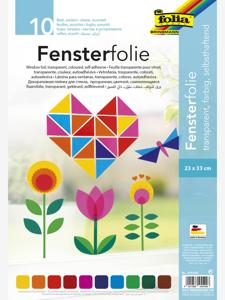 Zelfklevende raamfolie, 10 vellen 23 x 33 cm FOLIA meerkleurig
