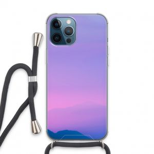 Sunset pastel: iPhone 13 Pro Max Transparant Hoesje met koord