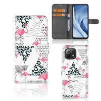 Xiaomi 11 Lite 5G NE | Mi 11 Lite | Telefoonhoesje | Met pasjeshouder | Flamingo Triangle