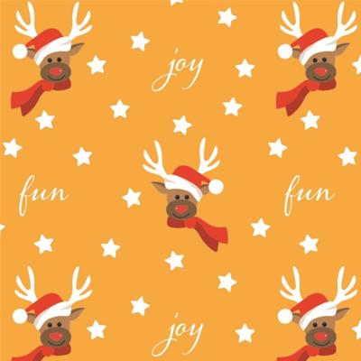 Luxe Kerst inpakpapier - cadeaupapier - goud geel - Rendier en sterren - 15x rollen - 250 x 70 cm