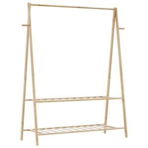VidaXL Kledingrek met schappen 132x45,5x150,5 cm bamboe